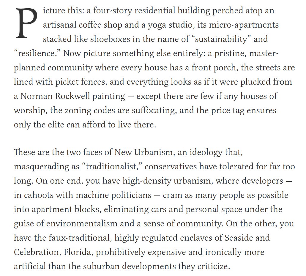Underneath the idiocy here is a much deeper phenomenon, which is that these guys do not understand what cities *are* - they think cities and density are conspiracies, basically.