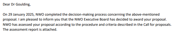 Richie Goulding (@richiegoulding1) on Twitter photo Pleased to announce I have been awarded €400,000 funding from the Dutch Research Council (NWO) for research on changes in skeletal muscle oxygen transport & utilization in ageing! Huge thanks to <a href="/NWONieuws/">NWO Nieuws</a> for supporting this work.
<a href="/ellen_breedveld/">Ellen Breedveld</a> to perform the work in her PhD Pleased to announce I have been awarded €400,000 funding from the Dutch Research Council (NWO) for research on changes in skeletal muscle oxygen transport & utilization in ageing! Huge thanks to <a href="/NWONieuws/">NWO Nieuws</a> for supporting this work.
<a href="/ellen_breedveld/">Ellen Breedveld</a> to perform the work in her PhD