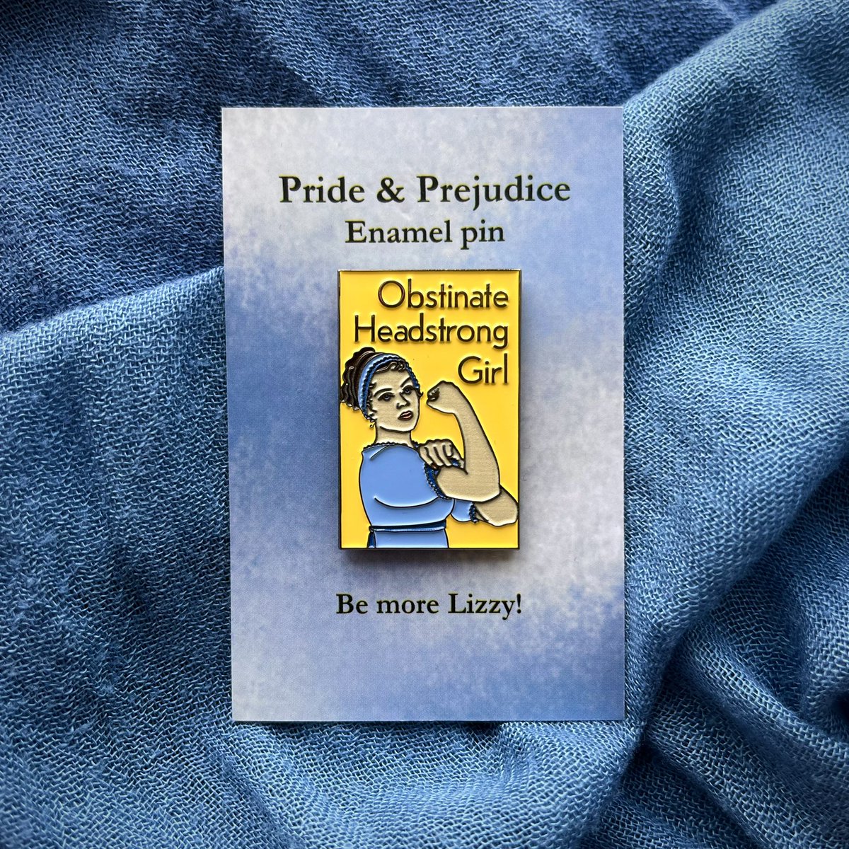 Wear your heart on your sleeve and your wilfulness on your lapel.

✨NEW✨Obstinate Headstrong Girl enamel pin badge available from the website!

#JaneAusten #JaneAusten250 #PrideAndPrejudice #LizzyBennet #ObstinateHeadstrongGirl #Herstory #WomensHistory #WomenWriters #Feminist
