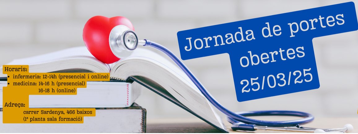 2⃣5⃣ de març Jornada de #PortesObertes UDACEBA 

Si esteu interessats en la #Medicina #MFIC o la #Infermeria Familiar i Comunitària apunteu-vos!

🕛#IIR de 12 a 14h presencial i online
🕑#MIR de 14-16h presencial / 16-18h online 
📍<a href="/eapsardenya/">eap | sardenya</a>

Més info👉 udaceba.cat/contacte/jorna…