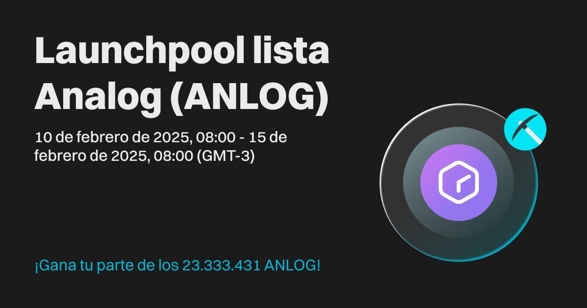 SirfTradingBit's tweet photo. 🚀 ¡Gana recompensas con Analog en Bitget Launchpool! 🔥

Analog es un innovador protocolo de interoperabilidad blockchain sin necesidad de confianza, y ya está disponible en Bitget Launchpool. 🎉

💰 ¡Stakea BTC o ETH y gana ANLOG gratis! 💰

https://t.co/QApe2X5Ne4 https://t.co/hXFb3ps9FP