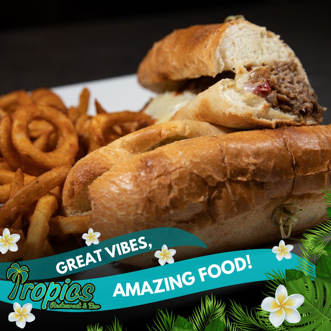 Find your island state of mind with every bite 🌴🍽️ Join us for a meal that’s anything but ordinary. #TropicsWV #WVFoodScene #ParadiseFound