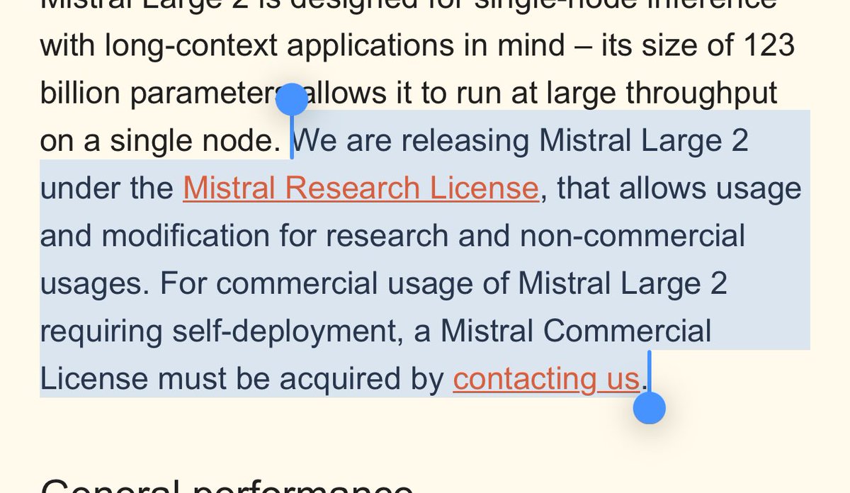 stochasticchasm's tweet photo. @verrsane @ThuleanFuturist @MistralAI Yeah initially it was closed, and then they changed it to open with restrictive license 

Here is the latest checkpoint on huggingface https://t.co/3QIdUVVGRG

Here is the article I’m screenshotting, posted about 5 months after the one you linked https://t.co/rxBwFd5lc3 https://t.co/x4sXBaODio
