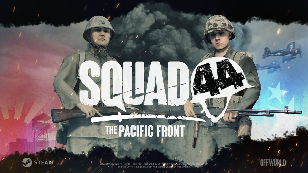 Join_Squad44's tweet photo. Our journey into the Pacific Theatre begins with Iwo Jima, a battlefield etched in history. 

Face off in this fierce battle—where the USMC and Imperial Japanese Army collide in an all-out fight for control. Our latest key art showcases the two opposing forces, ready for war.

🌊 The fight begins soon—are you ready?

#Squad44 #PacificFront #IwoJima #WWIIGaming
