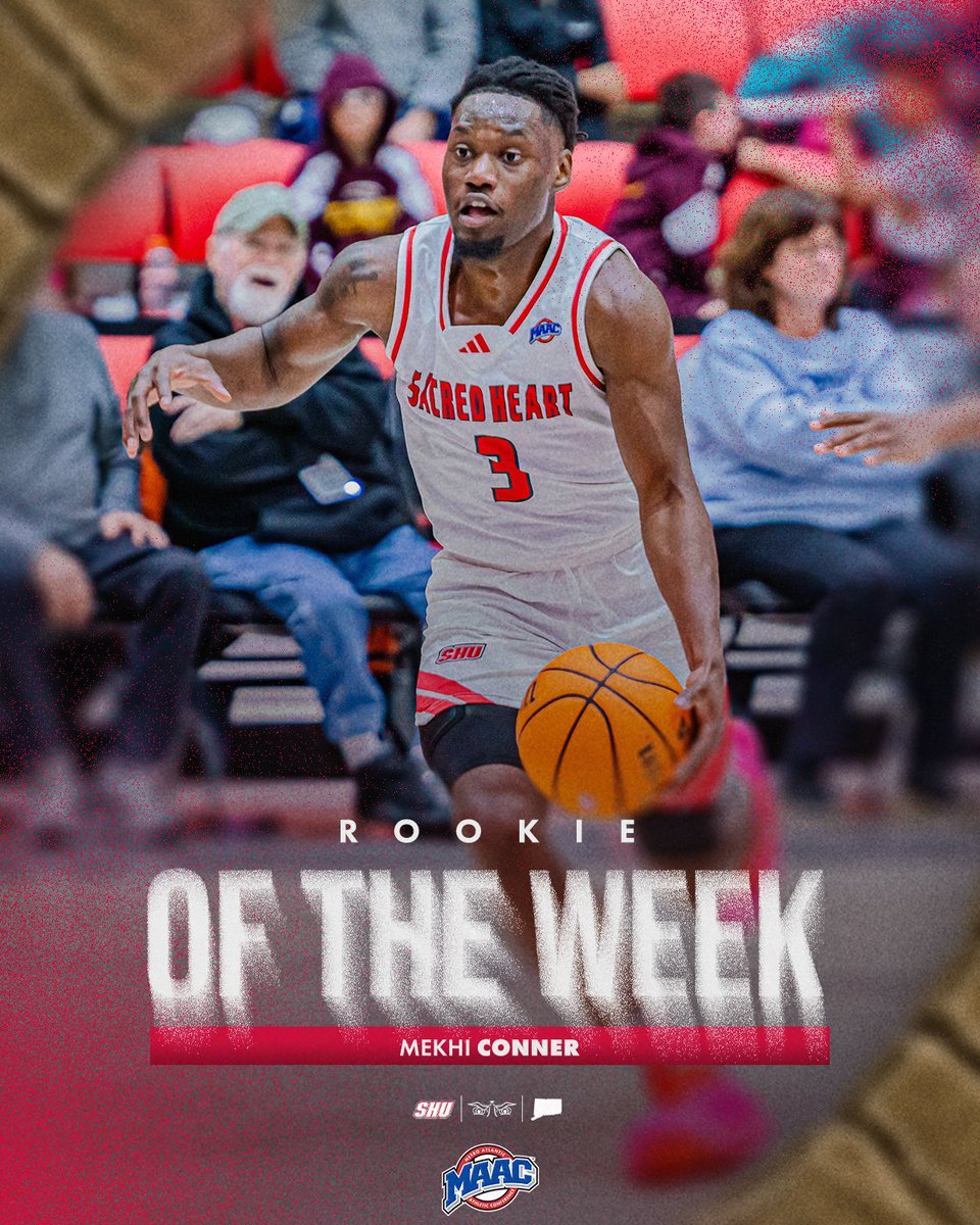 Sacred Heart Men's Basketball (@shu_menshoops) on Twitter photo Mekhi Conner brings in his 2⃣nd <a href="/MAACSports/">#MAACSports</a> Rookie of the Week award 💪
#HEART #WeAreSHU Mekhi Conner brings in his 2⃣nd <a href="/MAACSports/">#MAACSports</a> Rookie of the Week award 💪
#HEART #WeAreSHU
