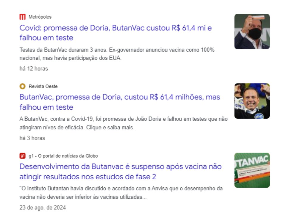 DioneNora's tweet photo. QUE NOVIDADE, NINGUÉM IMAGINAVA! 😏
ButanVac, promessa de #Doria, custou R$ 61,4 milhões, mas falhou em teste. Testes da #ButanVac duraram 3 anos. Ex-governador anunciou vacina como 100% nacional, mas havia participação dos EUA. #USAID
SAIBA MAIS: https://t.co/sS5IpqNGqP https://t.co/ifATYmtwV5