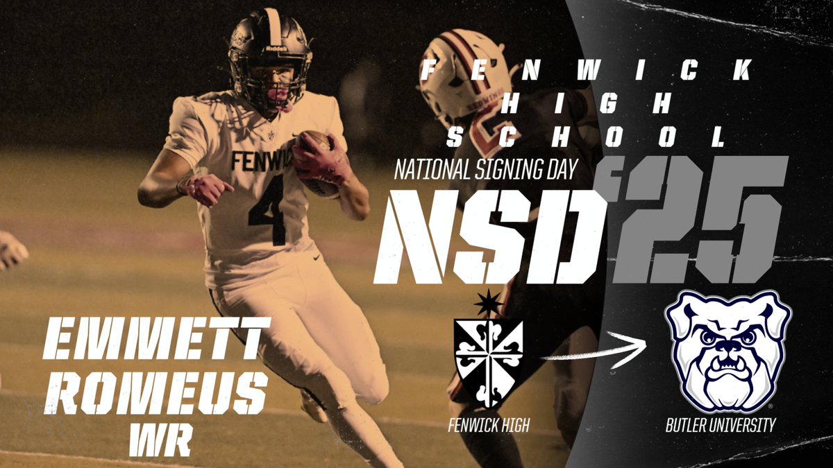 Fenwick Football (@fenwickfb) on Twitter photo Congrats to <a href="/EmmettRomeus/">Emmett Romeus</a> who will be joining his brother <a href="/ElijahRomeus/">Elijah Romeus</a> and the Butler Bulldogs this Fall! Thank You for all that you have done for Friar Football and best of luck at the next level! #ForeverAFriar Congrats to <a href="/EmmettRomeus/">Emmett Romeus</a> who will be joining his brother <a href="/ElijahRomeus/">Elijah Romeus</a> and the Butler Bulldogs this Fall! Thank You for all that you have done for Friar Football and best of luck at the next level! #ForeverAFriar