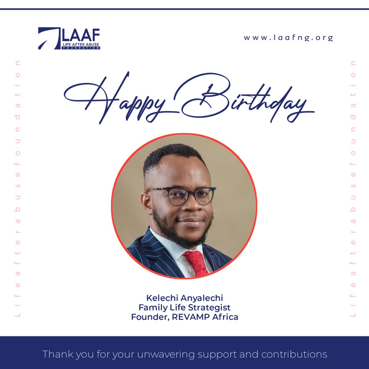 LifeAfterAbuseF's tweet photo. Happy Birthday, @kelsanyalechi, Family Life Strategist, Founder, REVAMP Nigeria. 

Thank you for your unwavering support and contribution. https://t.co/vaxNh8r8T6