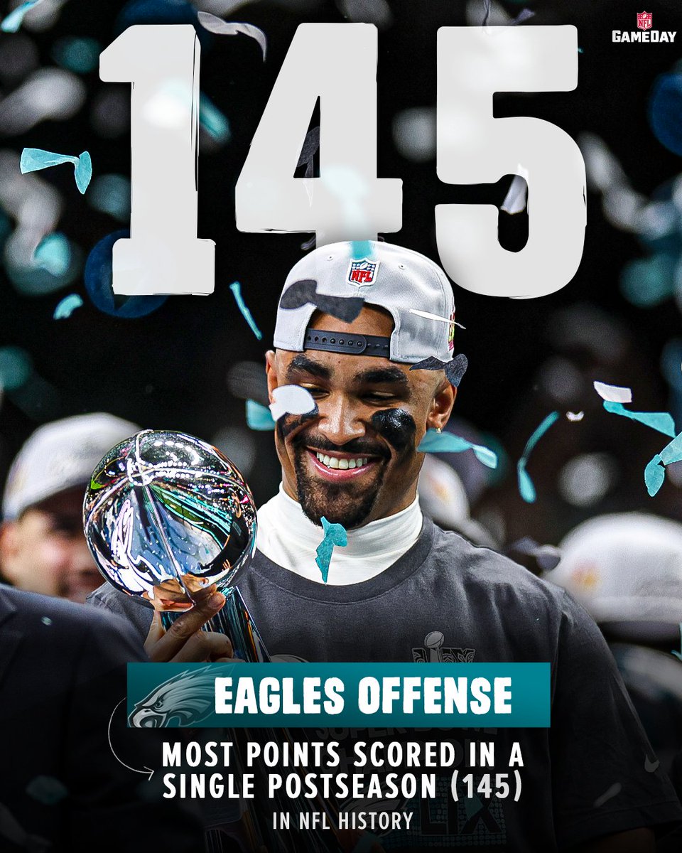 Flying high all postseason 🦅

#SuperBowlLIX | #FlyEaglesFly