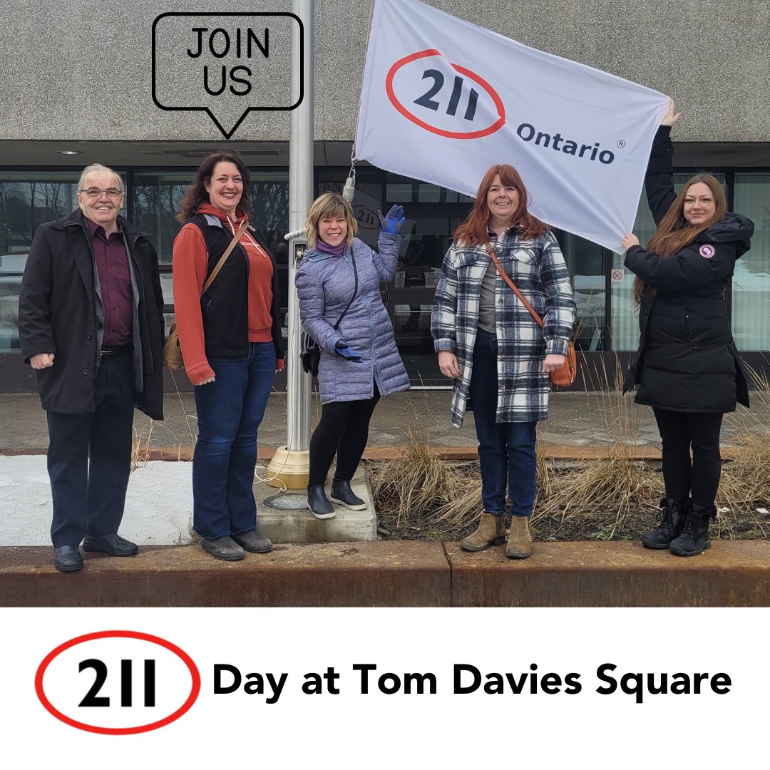 Join us tomorrow, February 11 at 10am at the Tom Davies Square for 2-1-1 Day.  Come learn about 2-1-1, network with dignataries, and celebrate this vital community social services connector.  

#HelpStartsHere  #211Ontario  #211Day