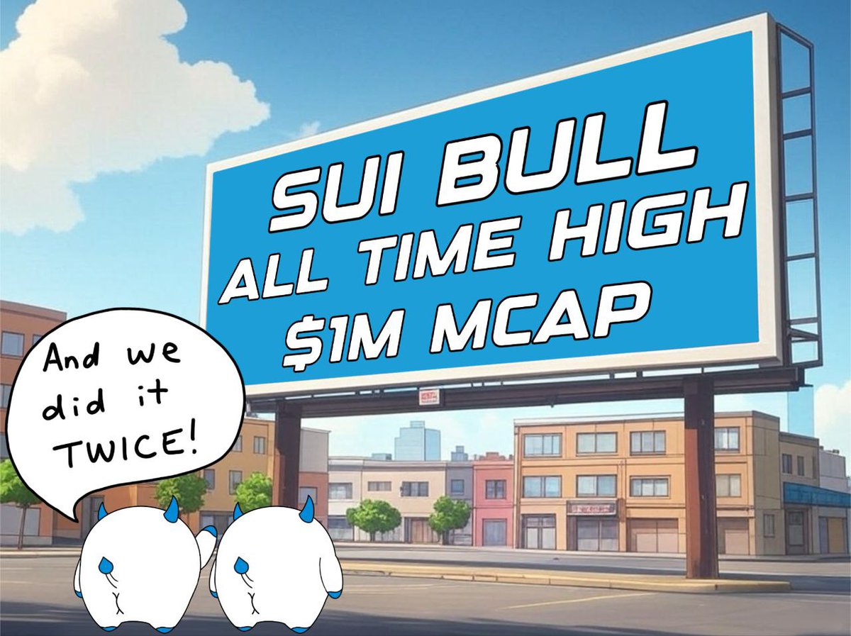 SuiBullMeme's tweet photo. Just a couple days after the CTO was formed, the bulls brought the market cap to $1m together, proving that the bullishness can do incredibly well when they charge together...💧🐂 https://t.co/rfIlRhgMnJ