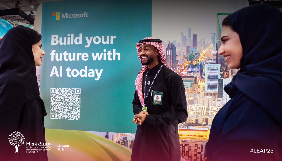 MiskSkills's tweet photo. معارف وخبرات ألهمت أفضل المستفيدين أداءً في برنامج تجربة العمل الافتراضي، المقدم من #مسك_المهارات، في لقاء مُثري مع فريق عمل @Microsoft_Saudi في #ليب25 بهدف دعم الطاقات الشابة وتوسيع آفاقهم للابتكار. https://t.co/y8au5q9mqD