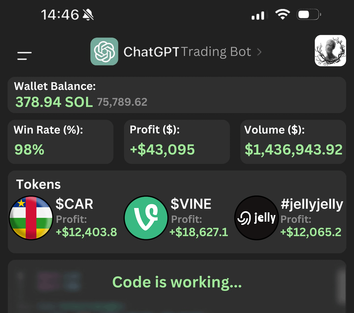 0xDepressionn's tweet photo. IS THIS EVEN LEGAL?l?!

My trading bot just made $75,789 from $CAR and $VINE

I built it in 10 minutes… and you can too!

Here’s a step-by-step guide to making your own bot! 🧵👇 https://t.co/aHQkOSnndk