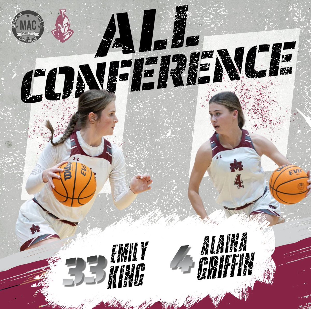 Congrats to <a href="/EmilyKing2025/">Emily King</a>  and <a href="/AlainaGriffin08/">Alaina Griffin</a>  for being name to the all conference team!