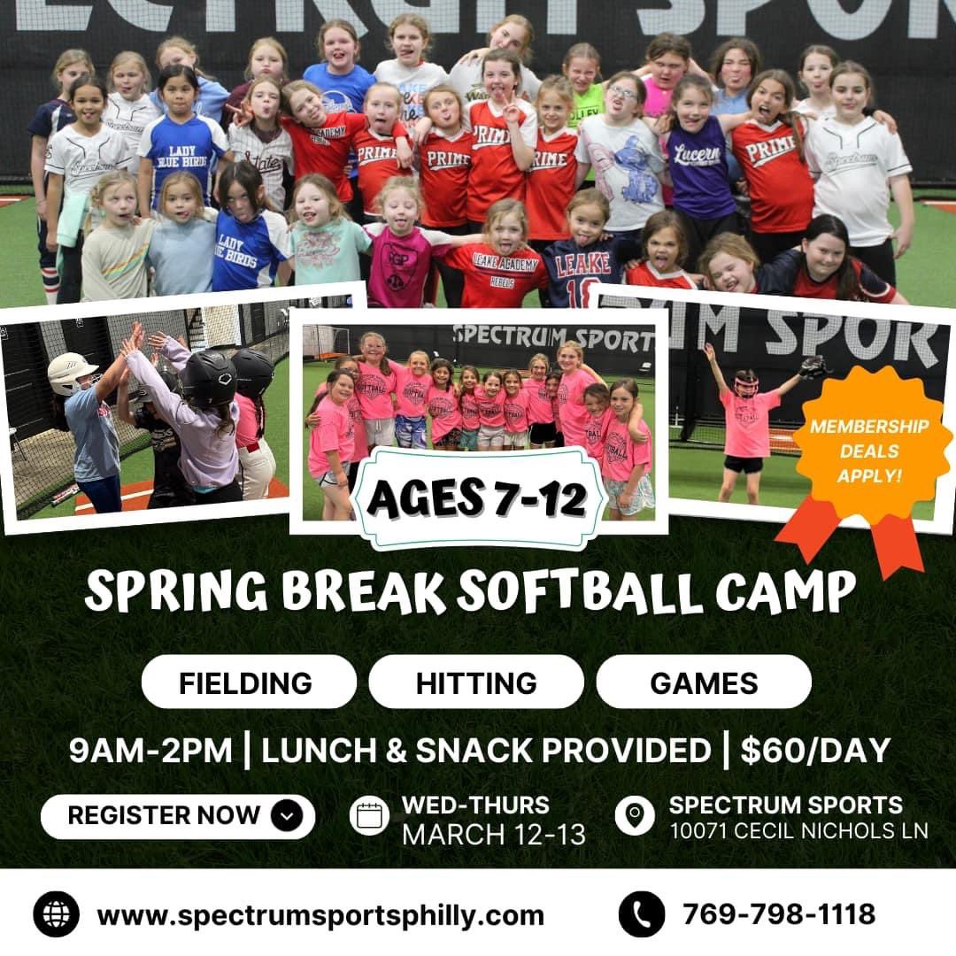 ComeToSpectrum's tweet photo. ⚾️🥎SPRING BREAK CAMPS⚾️🥎 https://t.co/gXoNcGXC0D