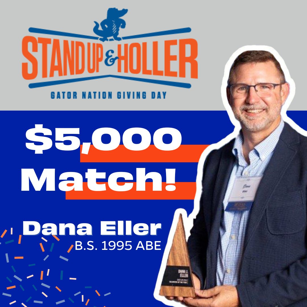UF_ABE's tweet image. Countdown to GIving Day!!! 📣2/20/25 📣 This year you can double your impact- The Eller Family is again matching all gifts up to $5,000 total to support outfitting this new building with hands-on learning materials and equipment for a fully functional, state-of-the-art space🐊