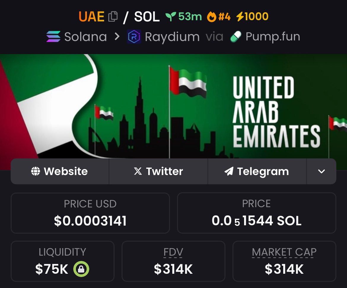 bio7ss's tweet photo. 🚨 Be careful with $UAE - UNITED ARAB EMIRATES MEME 🚨
The dev split 36% of total supply into smaller wallets! Huge amount of supply is bundled! Scam run by @morpheuswhale @punk1685 @Joedwiz @DeShawnBTC @xaviersterl @elchaposer @cabelo_escobar @arnaultwhale @CryptoGFishere DYOR

🫡