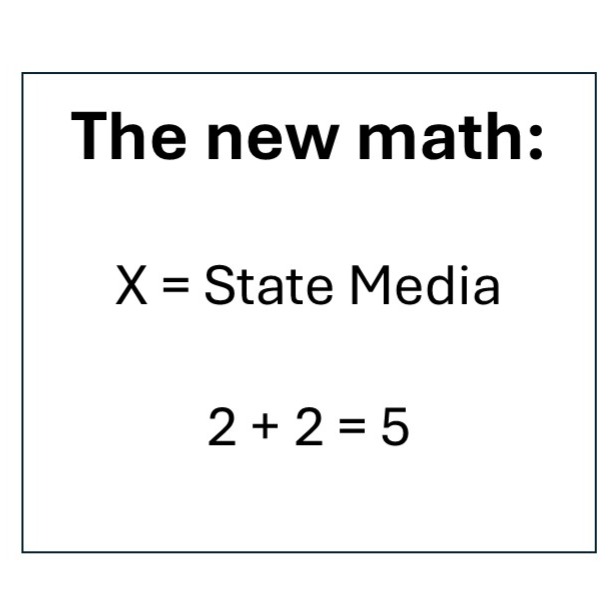 X = State Media. The transition is complete. The feed is now 1st postings from Musk and Trump - in that order. Others are hidden from view of followers that indicate they want to see them because of the content of the posting do not conform to their liking.  We are here. 2+2=5