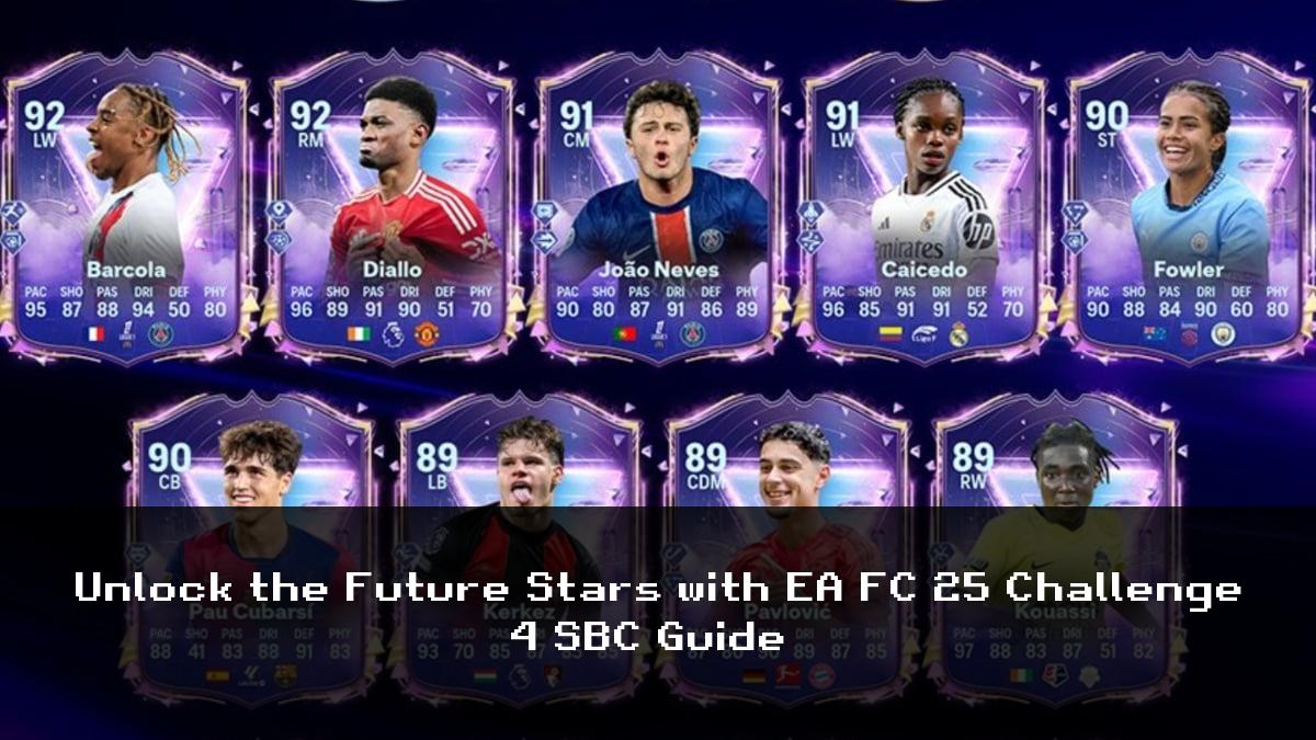 GamerBotNews's tweet image. Unlock amazing rewards with EA FC 25 Future Stars Challenge 4 SBC. Check out our latest SBC solutions to help you build a formidable squad. #FUT23 #SBCSolutions #EAFC25