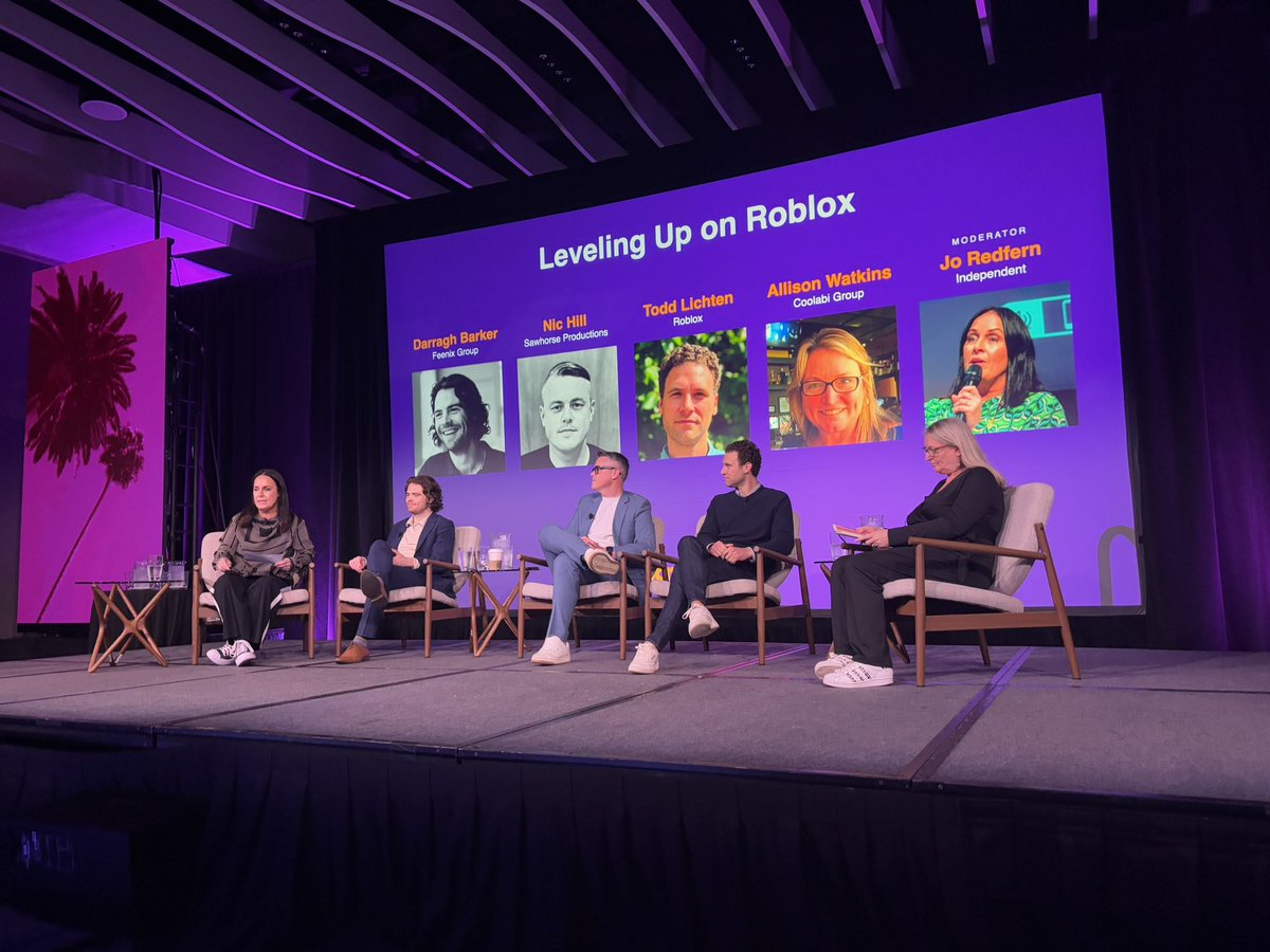 Kidscreen (@kidscreen) on Twitter photo On the Leveling up on Roblox panel moderator Jo Redfern is talking about building a business on <a href="/Roblox/">Roblox</a> with execs from <a href="/Coolabi_Group/">Coolabi</a>, <a href="/SawhorseLA/">Sawhorse Productions</a>, <a href="/feenixgroup_/">Feenix Group</a> - from the potential of the platform to how brands built success and engagement On the Leveling up on Roblox panel moderator Jo Redfern is talking about building a business on <a href="/Roblox/">Roblox</a> with execs from <a href="/Coolabi_Group/">Coolabi</a>, <a href="/SawhorseLA/">Sawhorse Productions</a>, <a href="/feenixgroup_/">Feenix Group</a> - from the potential of the platform to how brands built success and engagement