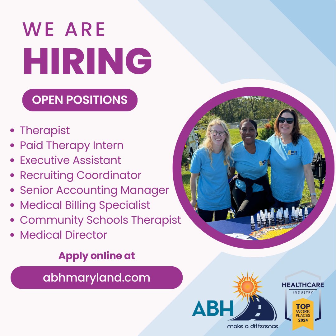 AdvancedBh's tweet image. Looking for your next career move? Join our growing team at Advanced Behavioral Health! We have exciting opportunities available across both clinical and administrative roles.
Apply today and become part of our team dedicated to empowering mental wellness for all.