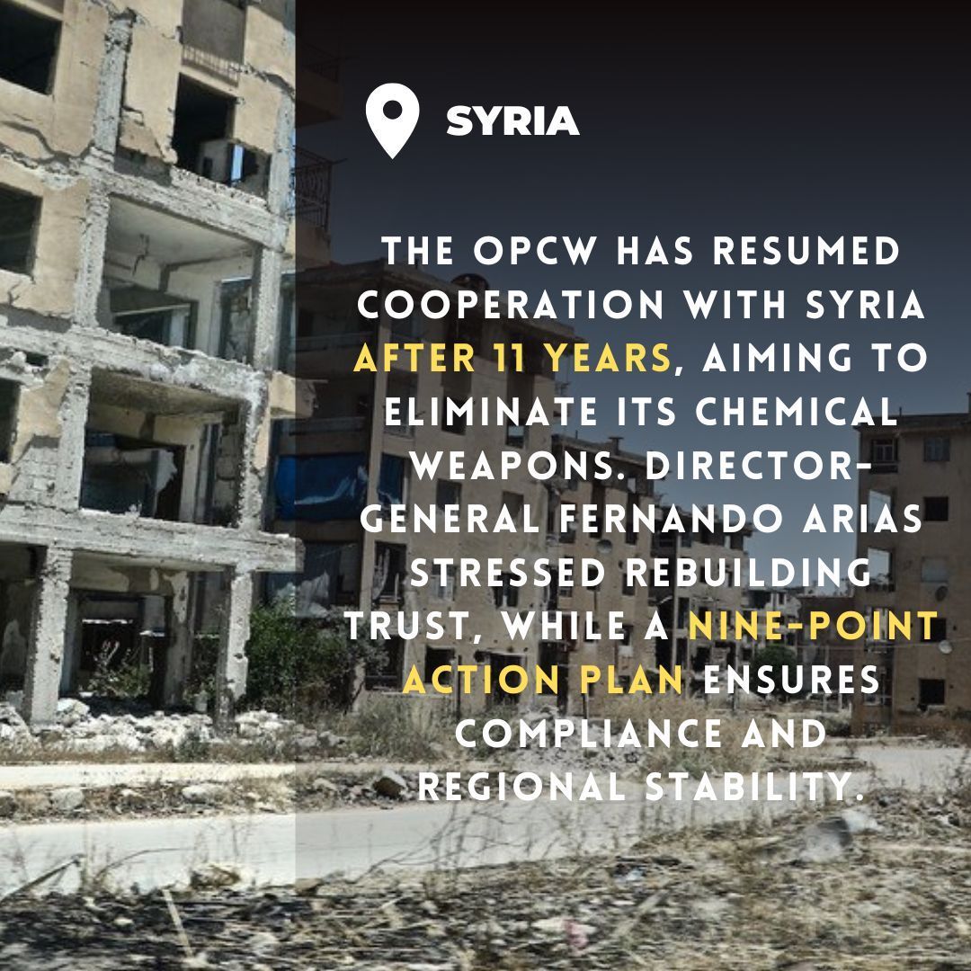 UNGeneva's tweet photo. "This visit marks a reset." – @OPCW Chief Fernando Arias on reestablishing cooperation with Syria to eliminate its #ChemicalWeapons program.

https://t.co/uOGcsuqFyl https://t.co/FtDhWNVehF