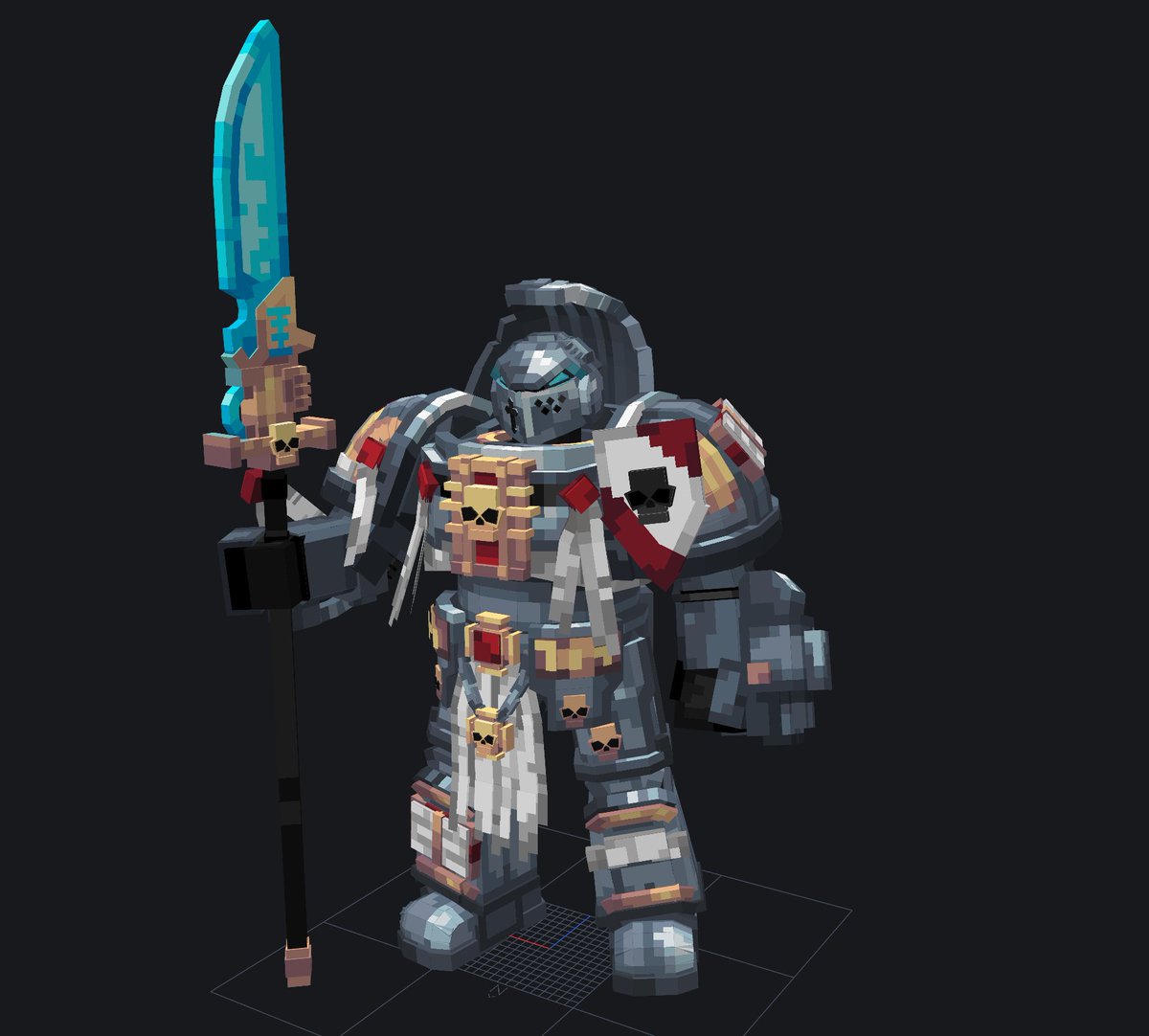 Aknstmodel's tweet image. Grey Knight #Blockbench #WarhammerArt @blockbench