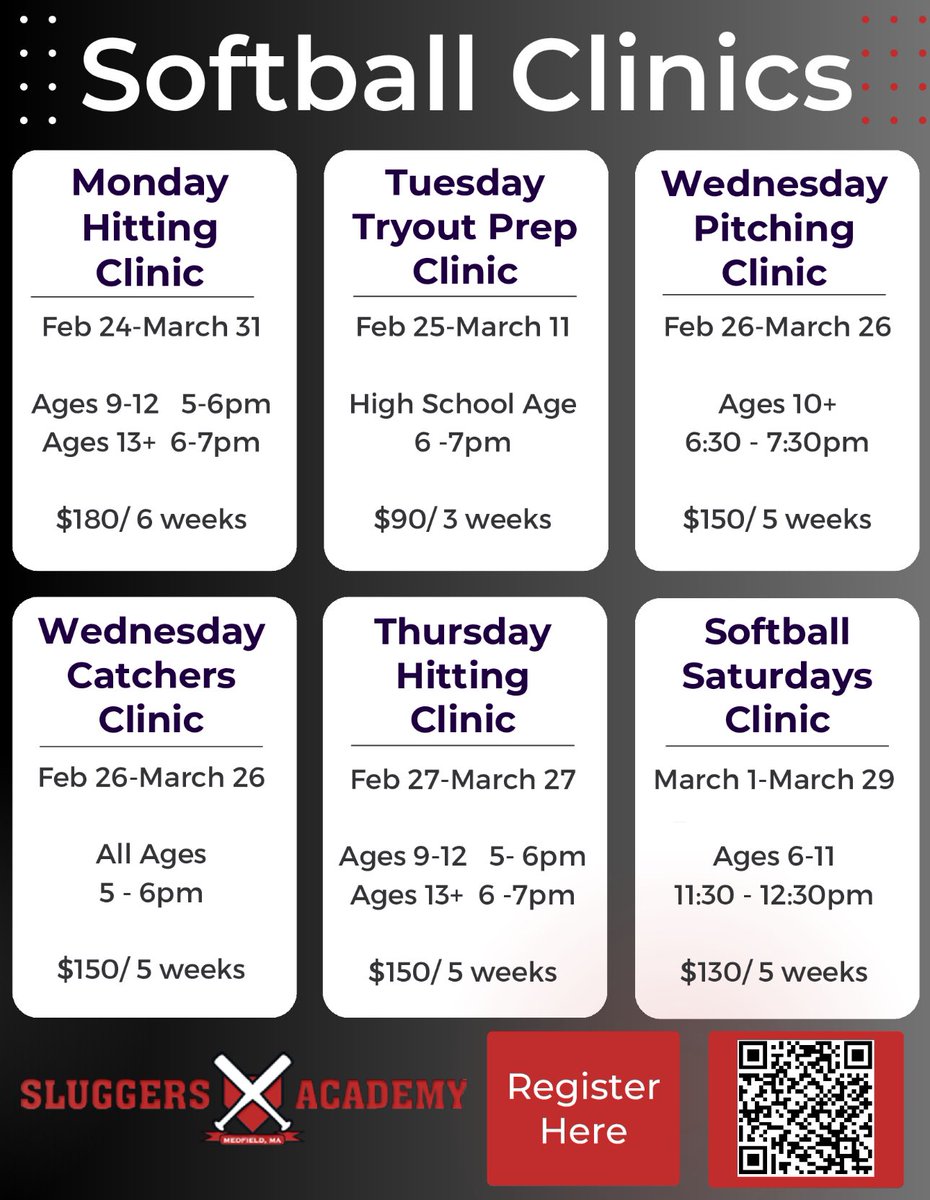 Softball Alert! Our Coaches and players are fired up ready for the spring season, don’t forget to check out our THIRD round of clinics. One last opportunity to work on your craft before season starts!  #lockin