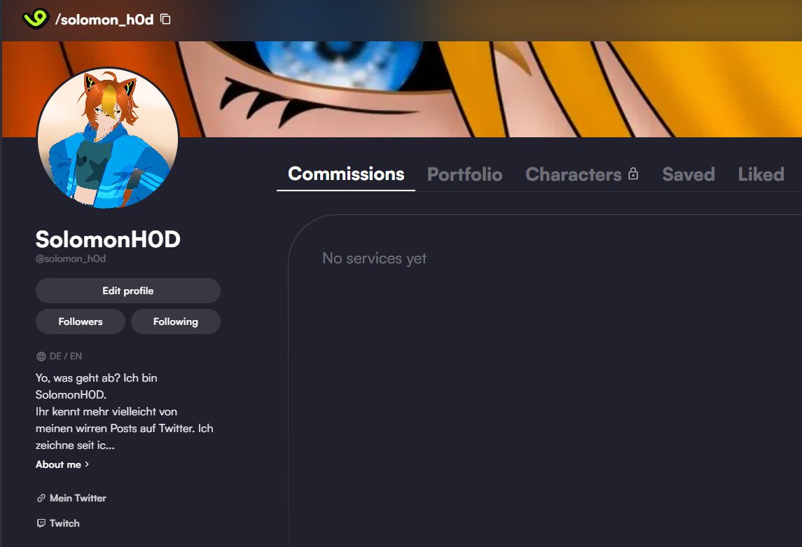 Um.. Ich bin jetzt offiziell bei VGen als Artist drin und kann Commissions dort anbieten >.<
Ich habe momentan viel mit Artzeugs zu tun, weshalb ich nocht nichts anbiete aaaaber ich werde definitiv euch Bescheid geben, wenn ich was habe
vgen.co/solomon_h0d
Folgt mir vllt?👉👈