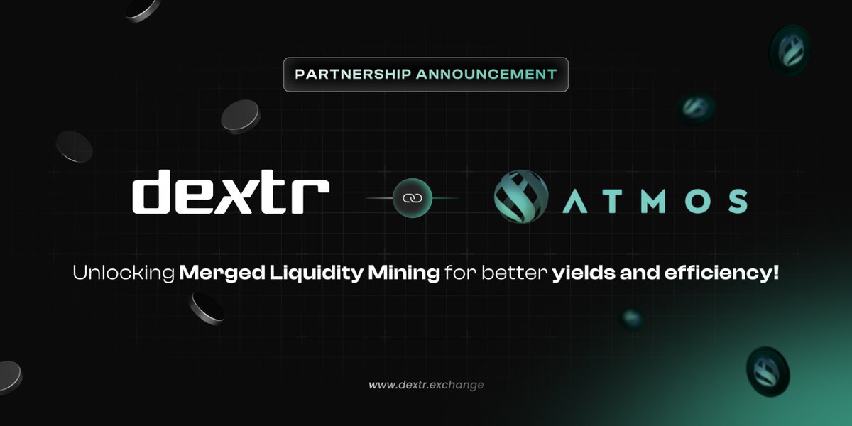 Dextr (@dextr_exchange) on Twitter photo Super stoked to partner with <a href="/AtmosProtocol/">Atmos Protocol</a> π€
Dextr will enable Atmos users to further enhance their capital efficiency through merged liquidity mining! π
Dropping more details soon π Super stoked to partner with <a href="/AtmosProtocol/">Atmos Protocol</a> π€
Dextr will enable Atmos users to further enhance their capital efficiency through merged liquidity mining! π
Dropping more details soon π