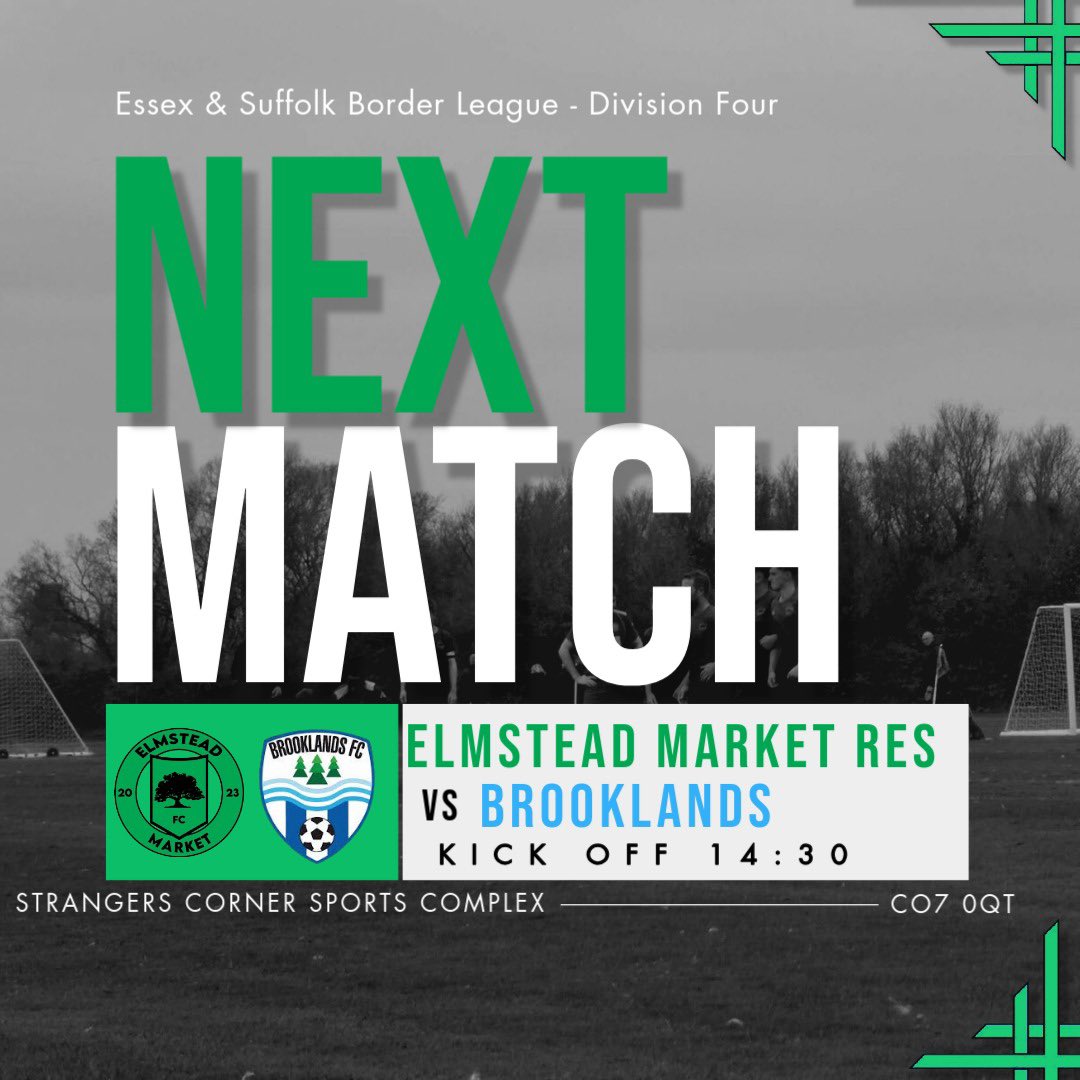 This weekend! 

The Firsts look to kick on with our season and get another 3 points as we host Tiptree Heath 

The reserves are also at home hosting Brooklands 

Good luck lads💚🖤

#emfc #coye #football #nonleague #oneclub