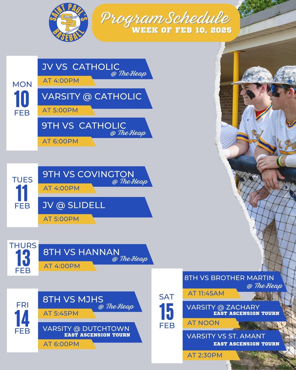 Opening Day today and an updated look at our ⚾️ schedule for the rest of the week.
💙🐺💛

#TheBrotherhood | #GoWolves