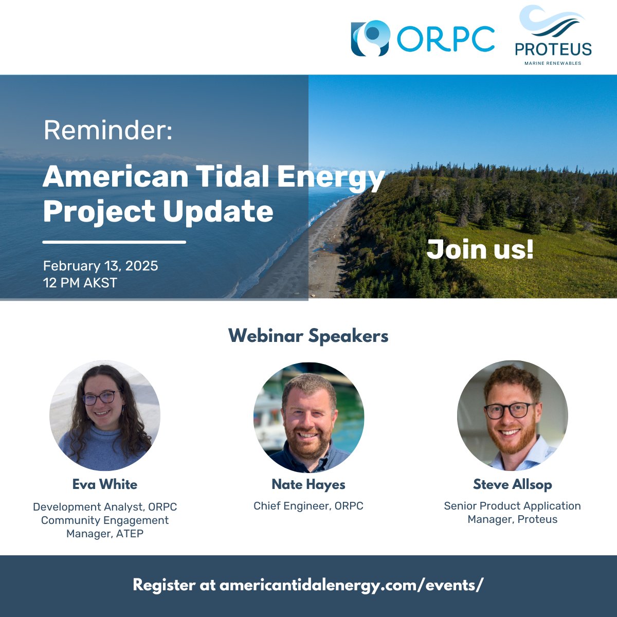 ORPC (@orpc_inc) on Twitter photo Join Eva White, ORPC ATEP community engagement manager, and ORPC engineer Nate Hayes, along with <a href="/ProteusMarine/">Proteus Marine Renewables</a> senior product application manager to learn about a project that aims to generate predictable energy for the Kenai Peninsula. Join Eva White, ORPC ATEP community engagement manager, and ORPC engineer Nate Hayes, along with <a href="/ProteusMarine/">Proteus Marine Renewables</a> senior product application manager to learn about a project that aims to generate predictable energy for the Kenai Peninsula.