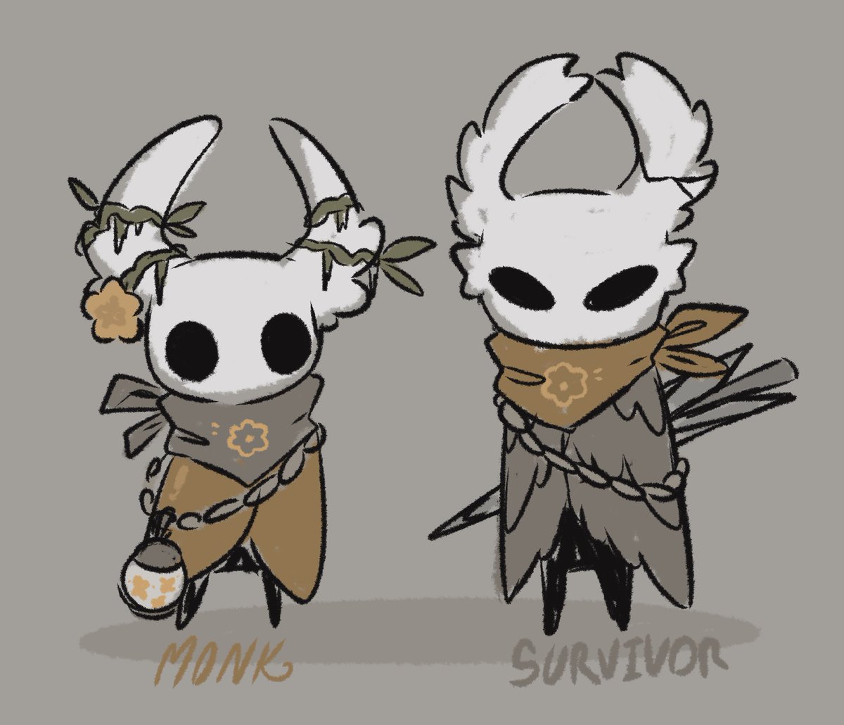 CriteSpranb3rry's tweet image. The canon slugcats as Hollow Knight vessels!! (1/2)
#rainworld #rainworldfanart #hollowknight #hollowknightfanart