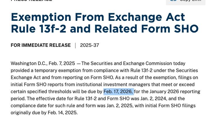 MexicApe's tweet photo. Posponen 1 año la regla 13f-2 que les dije hace unos meses! Esta era la regla que obligaba a los shorters a reportar sus posiciones en corto! Iba a empezar este Feb 2025, pero la @SECGov nueva, IGUAL QUE LA VIEJA, ayudo a los Shorters abusivos e irresponsables dandoles 1 año mas! ASCO de sistema financiero!

@AMCbiggums @BossBlunts1 @KatStryker111 @PeterRHann1