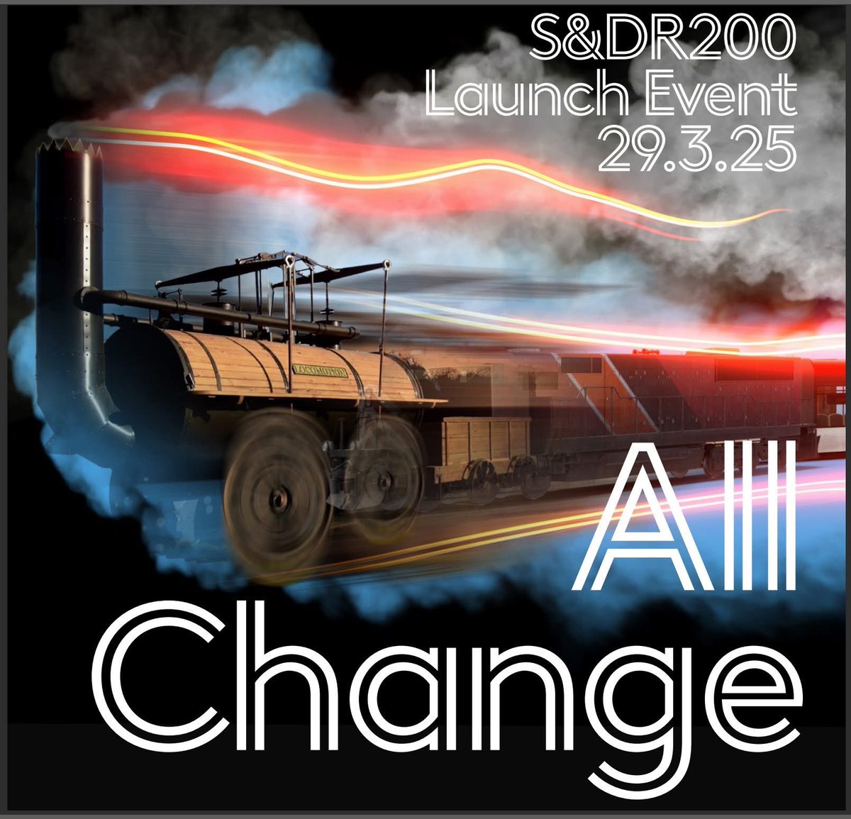 S&amp;DR200 launch event - All Change! 🚂

S&amp;DR200 festival launches with All Change, a spectacular open-air live performance and drone show hosted at <a href="/11Arches/">Kynren</a> #Railway200 #AllChange #RailwayRevolution #HistoryComesAlive #visitcountydurham

sdr200.co.uk/all-change-ope…