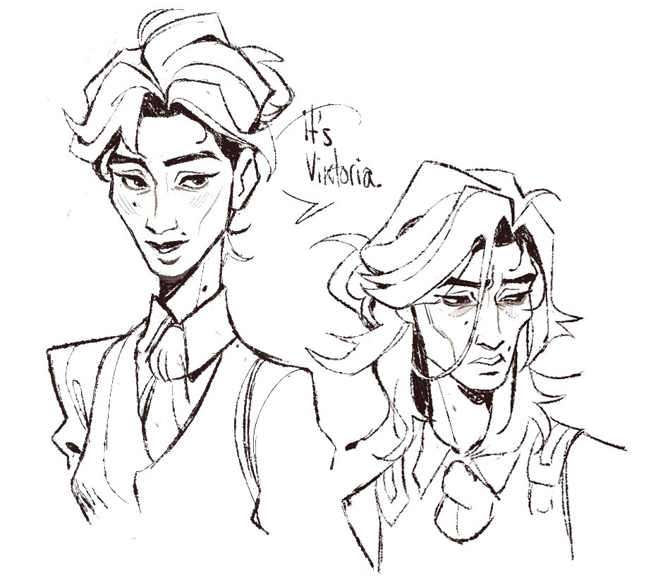 Hi!! I love your art style and line art art so much, and I was wondering if you’d like to bless us with Yuri jayvik sometim… — I don't have any yuri jayvik (yet) BUT i do have fem!Viktor simple doodles if you want
(Yuri is ALWAYS the solution, I 100% … retrospring.net/@La_Bordeliere…