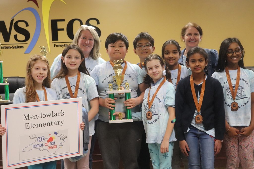 We have our winners for the 2025 WS/FCS Elementary School Battle of the Books:

1st Place - Clemmons Elementary School
2nd Place - Southwest Elementary School
3rd Place - Meadowlark Elementary School

Congratulations to everyone on a great battle!

#wsfcs