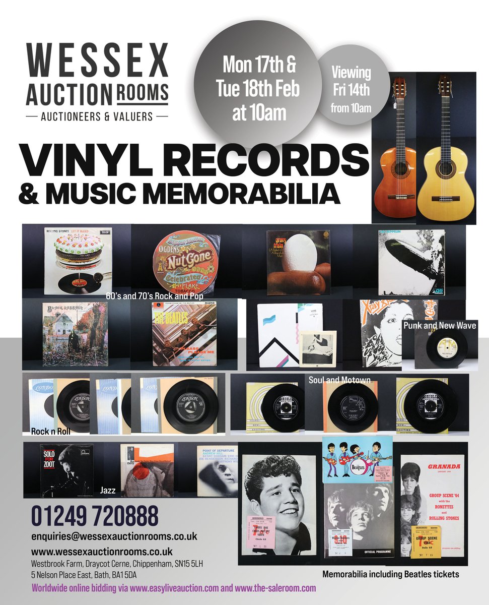 Some amazing lots including many Punk and New Wave items coming for sale <a href="/WessexAuctions/">Wessex Auction Rooms</a> next Monday and Tuesday the 17th and 18th of Feb.
Full catalogue to browse and bid available here: tinyurl.com/bdfchauy
