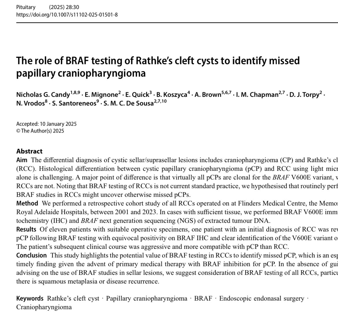 DrNickCandy's tweet image. Examining the role for routine BRAF testing in cystic sellar masses.
link.springer.com/article/10.100…