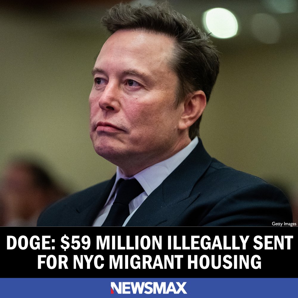 Elon Musk says his Department of Government Efficiency (DOGE) is going to work to recoup $59 million from an "illegal" payment last week from the Federal Emergency Management Administration (FEMA) to "luxury hotels" in New York City. 
MORE: newsmax.com/newsfront/doge…