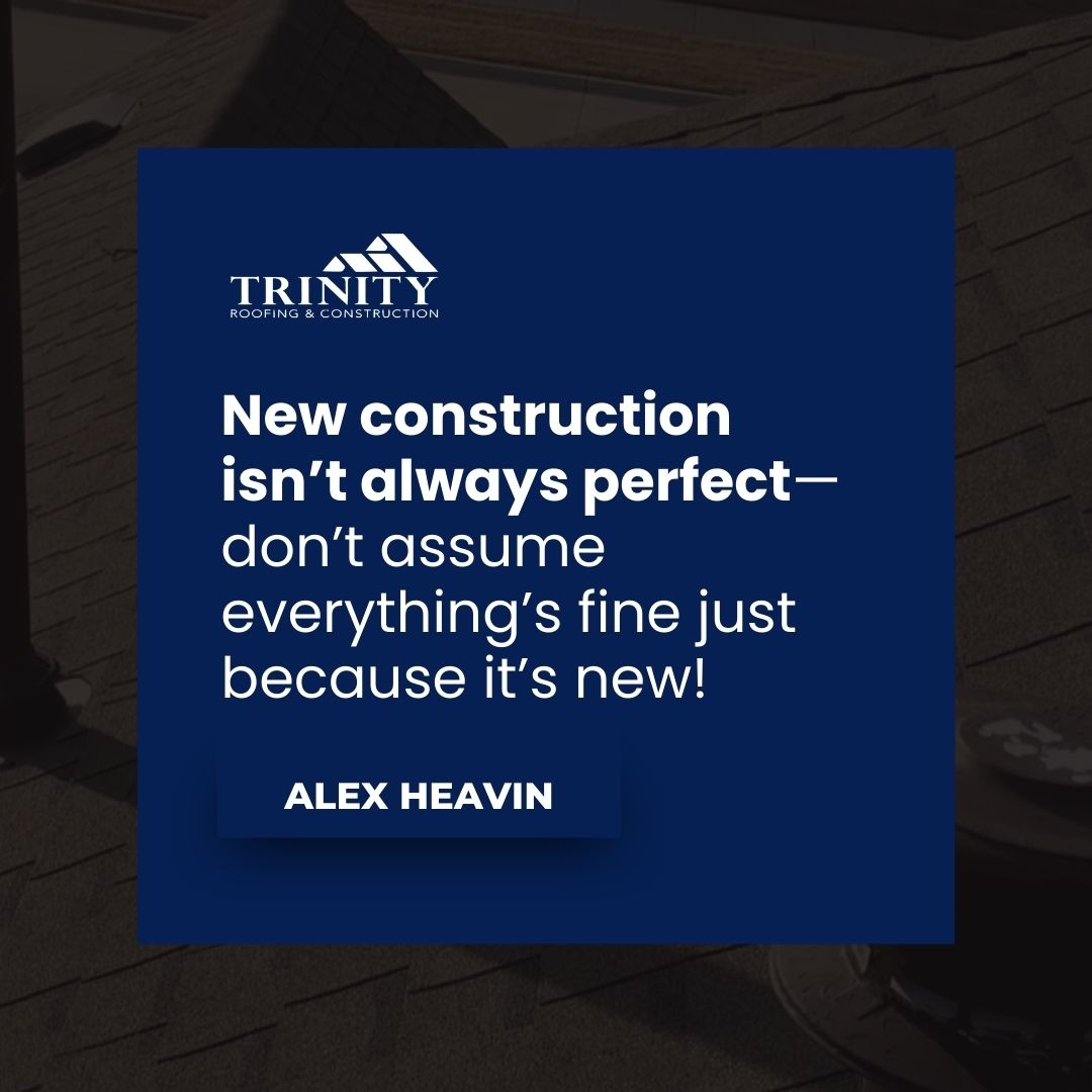 TheRoofExperts's tweet image. Think your new construction roof is perfect? Think again! 🏠 

Roofs can sometimes have hidden mistakes that might cause damage later. Let our experts at Trinity Roofing catch those issues before they become costly problems. 📞 

Get your roof inspected now!