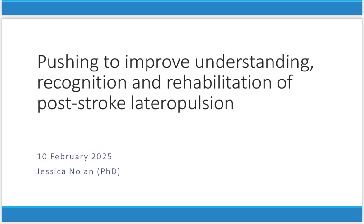 What an informative talk at lunchtime on lateropulsion. Lots to take away and put into practice and looking forward to future research to continue to inform how best to treat our stroke patients. Big thank you to @jessnolan__ <a href="/ACPIN_UK/">ACPIN</a> <a href="/NorthEastACPIN/">North East ACPIN Hub</a>
