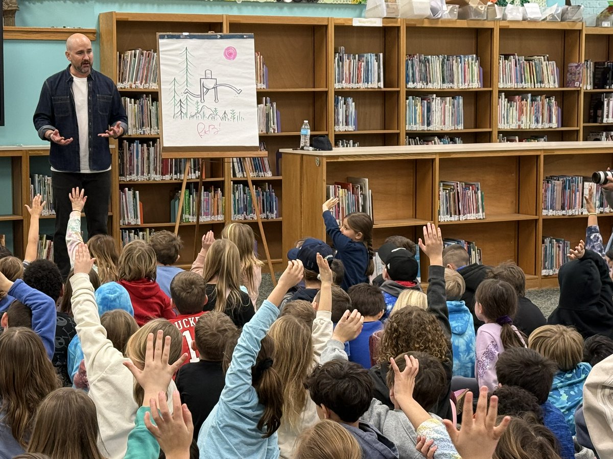 Award winning children’s book author &amp; illustrator Peter Brown spent time with students in each Bexley elementary school. Brown described his process for creating his books &amp; answered questions. Brown’s visits were funded by the Foundation’s R.L. Stine Creative Writing Endowment.