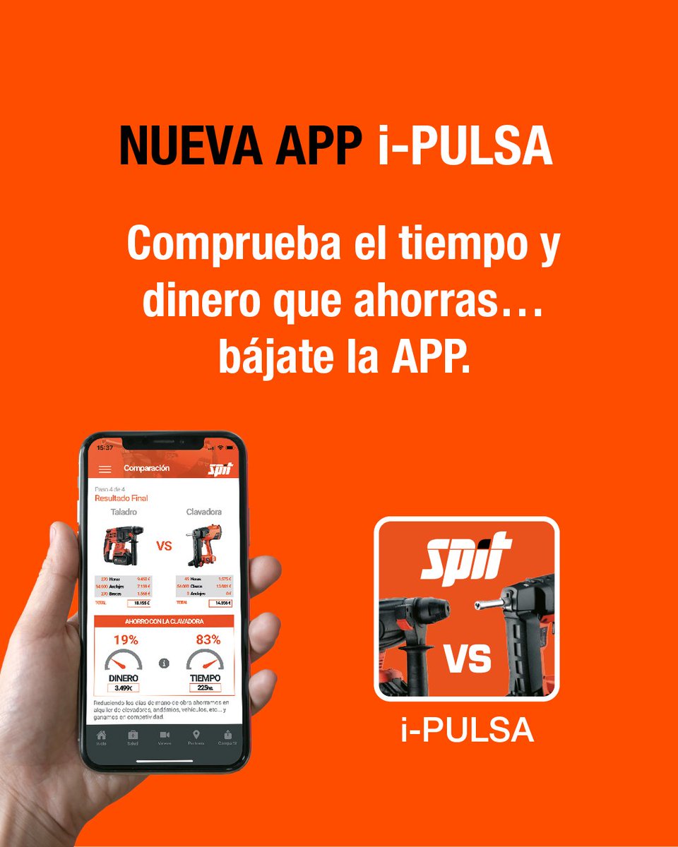SPITAndorra's tweet photo. Clavadora a Gas: PULSA 27P 👍 lleugera i compacta
Per a professionals plaquistes
Treballa amb el màxim confort i guanya temps a la feina. https://t.co/AdLr5KvDsy