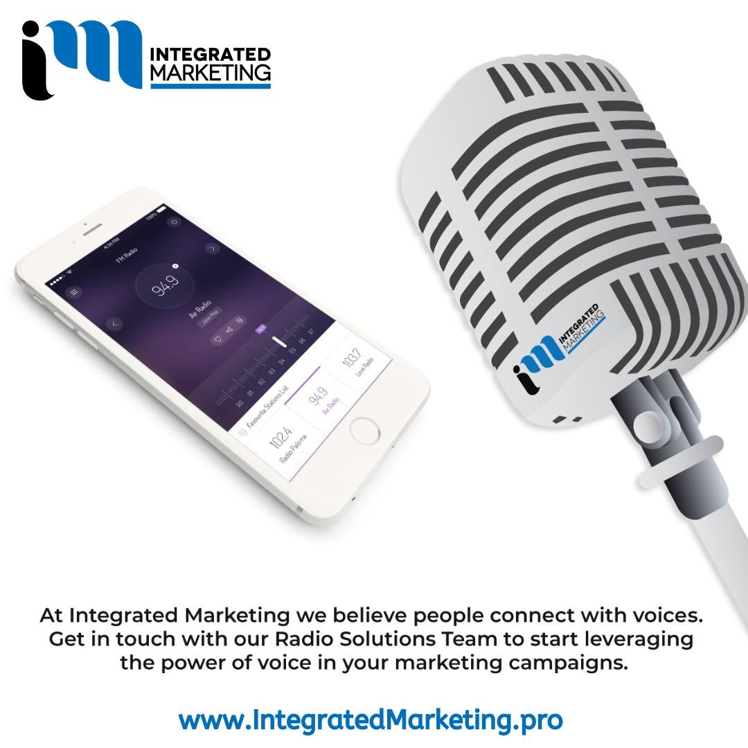 Integrated Marketing’s Radio Solutions team will create the most captivating Radio Advertisements for your targeted audience!👍

#Edmonton #EdmontonMarketing #EdmontonBusiness #EdmontonSmallBusiness #YEGBusiness #EdmontonBiz #EdmontonEntrepreneur #EdmontonStartups #EdmontonRetail