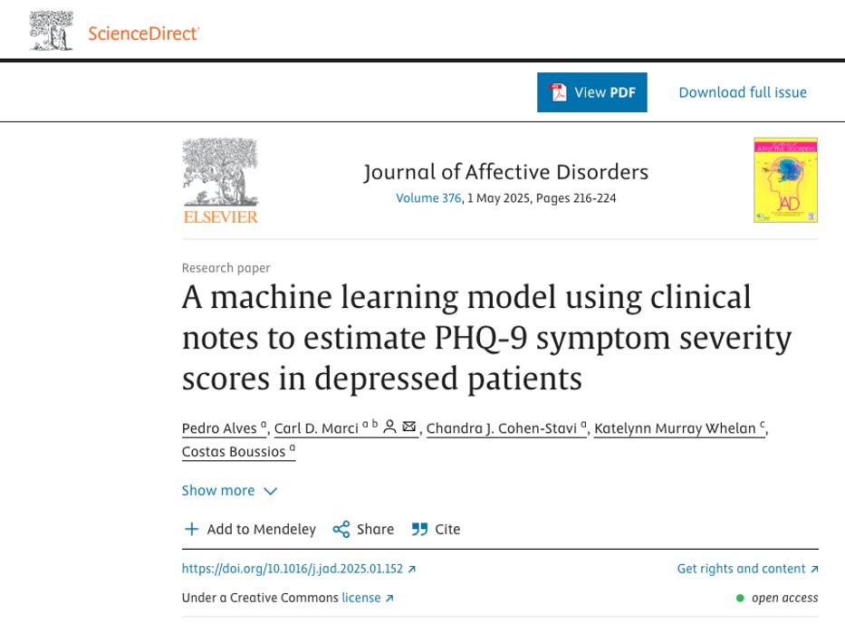 OM1, Inc. (@om1inc) on Twitter photo đź§ Now Available: Full Manuscript on #TreatmentResistantDepression Insights
Explore how #AI transforms unstructured clinical notes from a multi-source real-world #mentalhealth database to estimate #PHQ9 scores.
📍 Read it here: okt.to/dxtCk2
<a href="/ElsevierNews/">Elsevier News</a> đź§ Now Available: Full Manuscript on #TreatmentResistantDepression Insights
Explore how #AI transforms unstructured clinical notes from a multi-source real-world #mentalhealth database to estimate #PHQ9 scores.
📍 Read it here: okt.to/dxtCk2
<a href="/ElsevierNews/">Elsevier News</a>