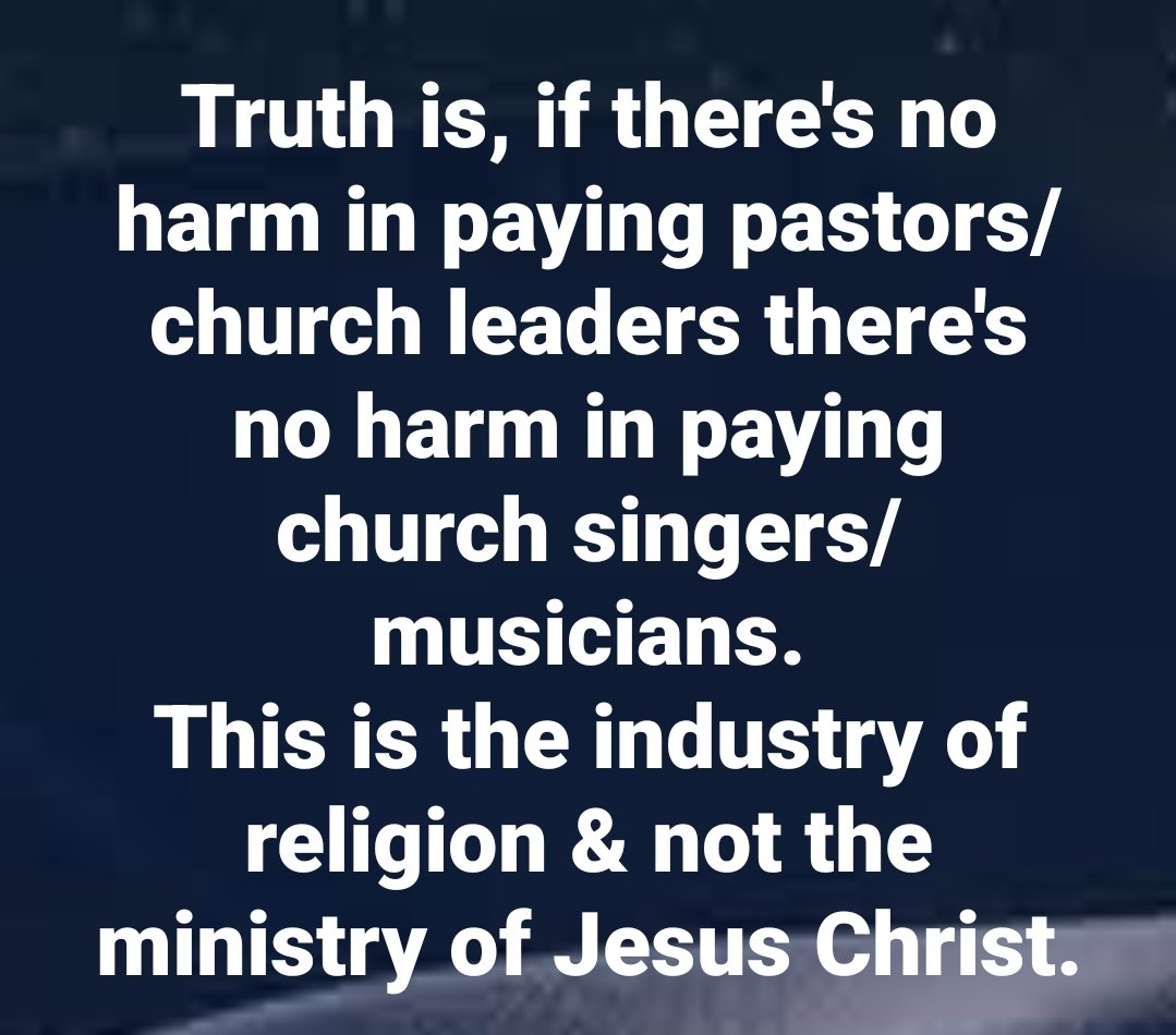 If one person should be paid a salary for the work of ministry, then everyone involved in the work should be paid, whether singers, preachers, cleaners, accountants, etc. No one has a more sacred responsibility than another. After all, no man can legit lay the claim of the church