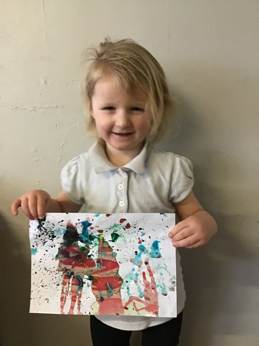 GA_Bury's tweet photo. Nursery loved creating splashes and splats in the style of Jackson Pollock #NurseryGA #ArtEdGA https://t.co/XeDuZWCVIw