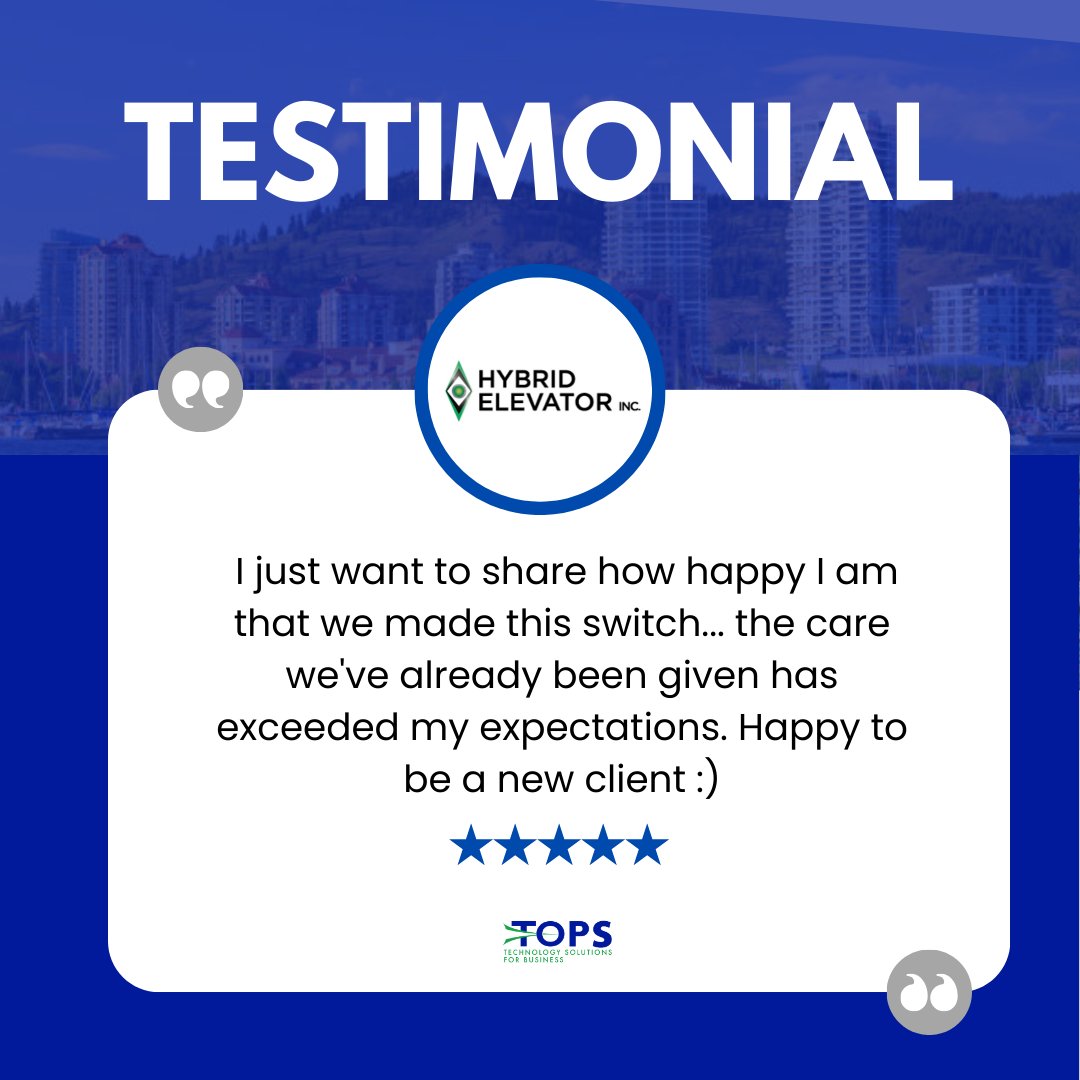 TOPSsolutions's tweet image. Reputation: Going UP!  Thanks for the kind words Hybrid Elevators this #MotivationalMonday.

Thanks for helpings get to new...heights

#PhoneInstalls #VoIPPhones #KelownaCustomers #KelownaBC #CustomerService